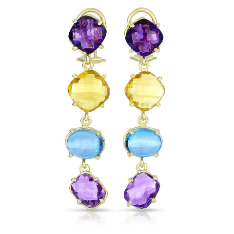Multicolor stone drop earrings