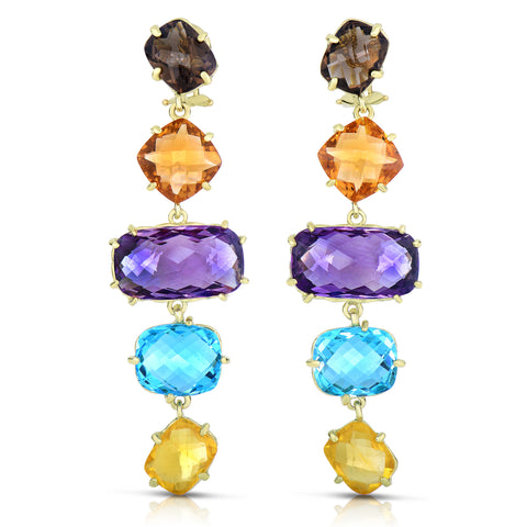 Multicolor stone drop earrings