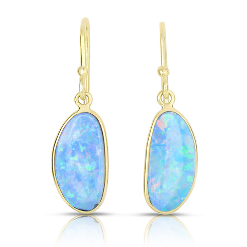 Drop opal earrings