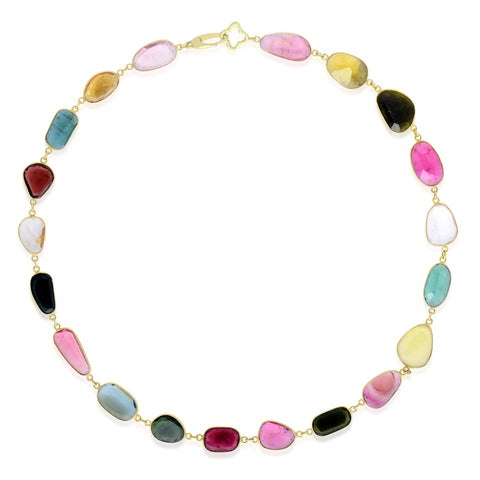 Multicolor tourmaline necklace