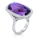 Amethyst and diamond ring with split shank
