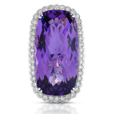 Amethyst and diamond cocktail ring